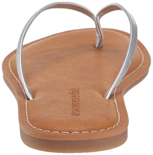 Amazon Essentials – Sandalias de dedo para mujer, Plateado, 38 EU