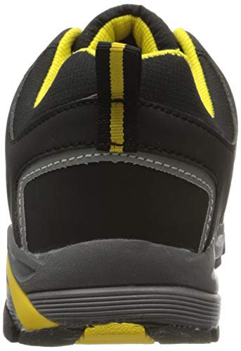 AmazonCommercial – Calzado de seguridad con puntera de acero para hombre y mujer, zapatillas protectoras para la industria, zapatillas de trabajo para la construcción, negro/amarillo, talla 44