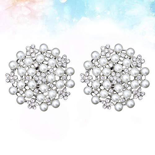 Amosfun 2 piezas clips de zapatos de diamantes de imitación moda diamante cristal hebillas de zapatos decoración de zapatos perlas adorno de zapatos para novia de fiesta