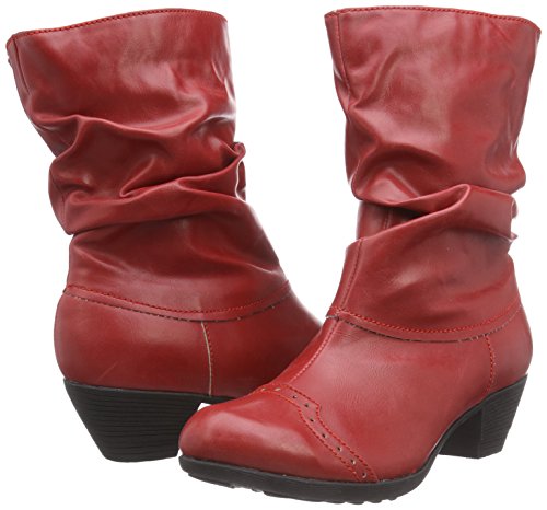 Andrea Conti 3009213 - botas de caño bajo de material sintético mujer, Rojo - Rouge (021), 36
