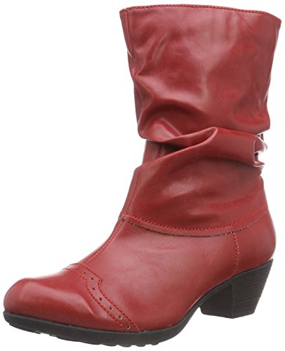 Andrea Conti 3009213 - botas de caño bajo de material sintético mujer, Rojo - Rouge (021), 36