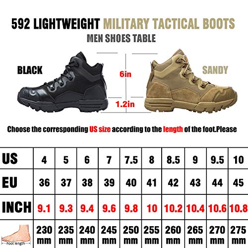 Antártida Botas tácticas militares con cordones para senderismo, combate, trabajo, desierto, jungla al aire libre, Beige (Arena), 42 EU