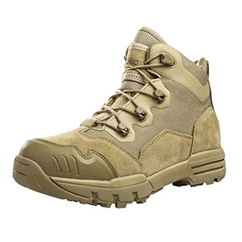 Antártida Botas tácticas militares con cordones para senderismo, combate, trabajo, desierto, jungla al aire libre, Beige (Arena), 42 EU