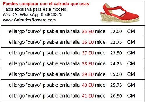 ANVESA 419 Zapatilla Valenciana con Cuña de 5CM en Esparto Cáñamo Yute para Mujer Vaquero Talla 39