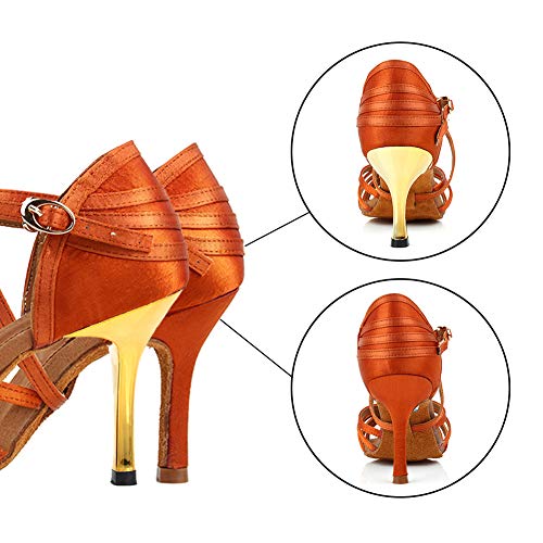 AOQUNFS Zapatos de Baile Latino Mujer Salsa Tango Bachata Zapatos de Baile de Salon,2324WX-8.5-Negro,EU35