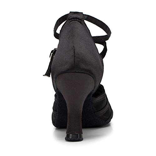 AOQUNFS Zapatos de Baile Latino Mujer Salsa y Bachata Cerrados Zapatos de Baile de Salon,YCL189-6,Nero,EU35