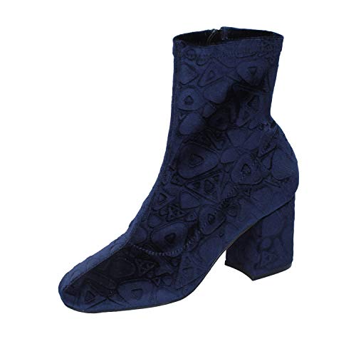 APEPAZZA Botines Mujer Terciopelo Azul 39 EU