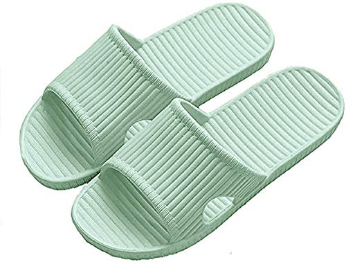 APIKA Zapatillas Antideslizantes para Mujeres Y Hombres Uso En Interiores Uso Al Aire Libre Baño Sandalia Suela De Espuma Suave Zapatos De Piscina Casa Hogar Slide(Verde，36/37 EU)