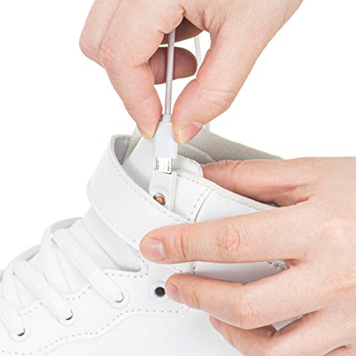 APTESOL Niños Juventud LED Light up Trainers Niños Niñas High Top Cool Intermitente Zapatos Unisex Zapatillas [Blanco, EU28]