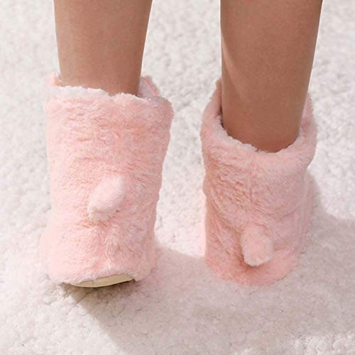 AQWESD Invierno Dibujos Animados Conejo Calcetines de Felpa Botas de Mujer Zapatillas Botas Damas Botas de Felpa mullidas Botas de Piso Goma Antideslizante de Fondo Suave para Mantener el Calor