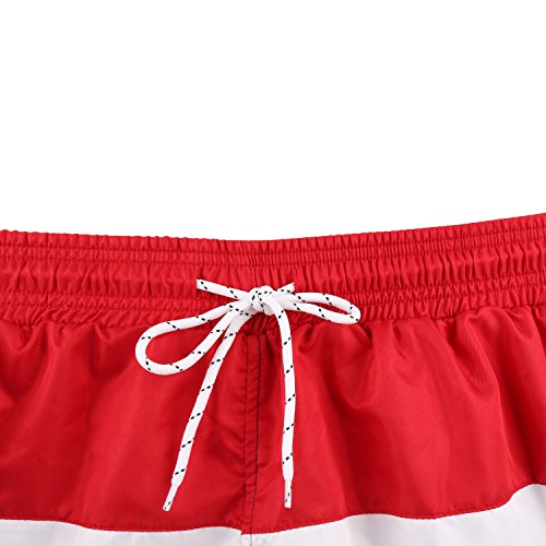Arcweg Bañador Hombre Chico Playa Poliéster Pantalon Corto Hombre Deporte Secado Rápido Bañadores Natacion Ligero Moda Shorts Rojo XL(EU)