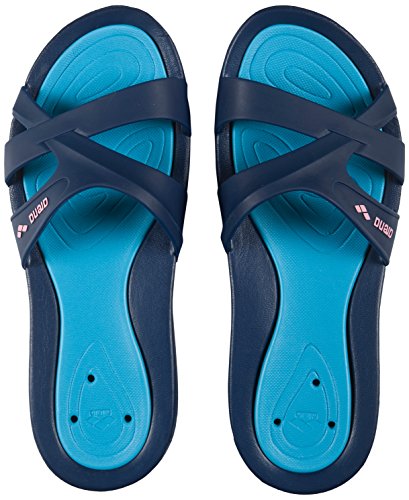 Arena Athena Woman Hook, Zapatos de Playa y Piscina para Mujer, Azul (Denim/Light 071), 38 EU