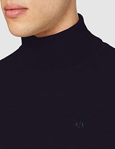 Armani Exchange 8nzm3c Camiseta Cuello Alto, Azul (Navy 1510), Small para Hombre