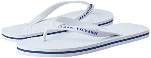 Armani Exchange Classic Flip Flop, Chanclas Hombre, Blanco (White 00001), 44 EU