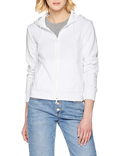 Armani Exchange Embossed Loog Hoodie suéter, Blanco (Optic White 1000), Small para Mujer