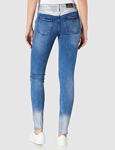 Armani Exchange Low Rise Super Skinny Jeans, Indigo Azul Vaquero, W27 para Mujer