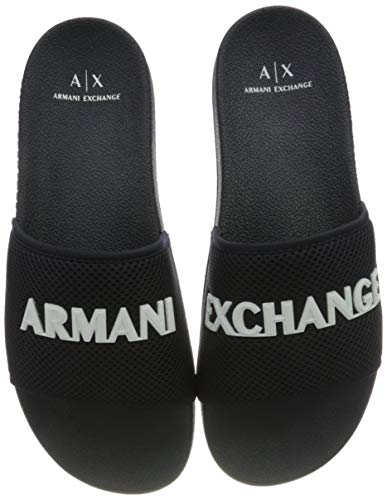 Armani Exchange Mesh Pool Slides, Chanclas Hombre, Azul (Navy+Op.White K487), 43 EU