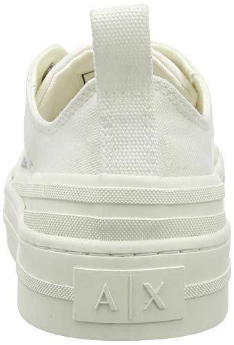 Armani Exchange Sneaker, Zapatillas Mujer, Blanco (Opt White+White A222), 38 EU