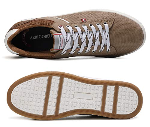 ARRIGO BELLO Zapatos Hombre Vestir Casual Zapatillas Deportivas Running Sneakers Corriendo Transpirable Tamaño 40-46 (45 EU, marrón)