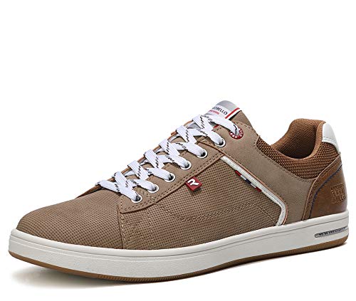 ARRIGO BELLO Zapatos Hombre Vestir Casual Zapatillas Deportivas Running Sneakers Corriendo Transpirable Tamaño 40-46 (45 EU, marrón)