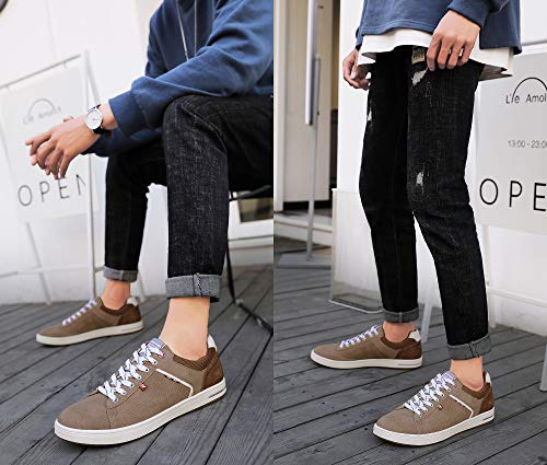 ARRIGO BELLO Zapatos Hombre Vestir Casual Zapatillas Deportivas Running Sneakers Corriendo Transpirable Tamaño 40-46 (45 EU, marrón)