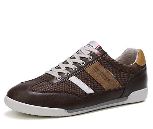 ARRIGO BELLO Zapatos Hombre Vestir Casual Zapatillas Deportivas Running Sneakers Corriendo Transpirable Tamaño 40-46 (45 EU, Marrón Oscuro)
