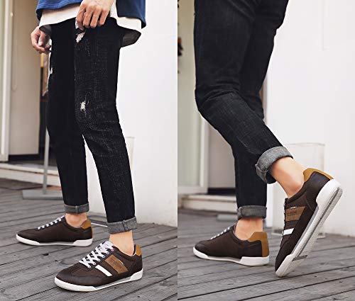 ARRIGO BELLO Zapatos Hombre Vestir Casual Zapatillas Deportivas Running Sneakers Corriendo Transpirable Tamaño 40-46 (45 EU, Marrón Oscuro)