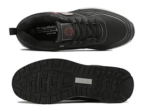 ARRIGO BELLO Zapatos Hombre Vestir Casual Zapatillas Deportivas Transpirables Gimnasio Correr Running Sneakers Al Aire Libre Tamaño 41-46 (1DK Negro, Numeric_43)