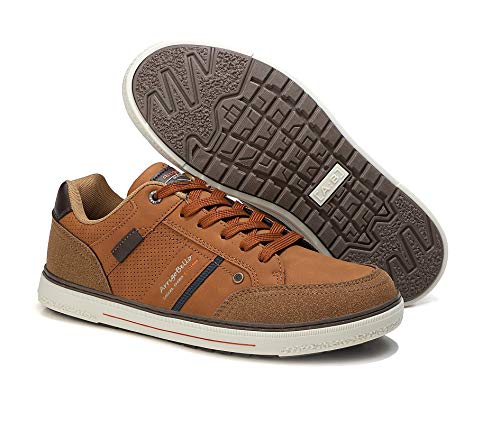 ARRIGO BELLO Zapatos Hombre Vestir Casual Zapatillas Deportivas Transpirables Sneaker Caminar Correr Cómodo Casuales Moda Negocio Talla 41-46 (Marrón, Numeric_44)