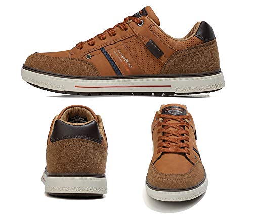 ARRIGO BELLO Zapatos Hombre Vestir Casual Zapatillas Deportivas Transpirables Sneaker Caminar Correr Cómodo Casuales Moda Negocio Talla 41-46 (Marrón, Numeric_44)