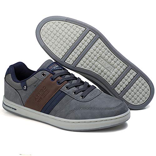 ARRIGO BELLO Zapatos Hombre Zapatillas para Vestir Casual Deportivas Confort PU Cuero Deporte Sneakers Talla 41-46(Gris Oscuro,46)