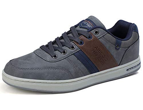 ARRIGO BELLO Zapatos Hombre Zapatillas para Vestir Casual Deportivas Confort PU Cuero Deporte Sneakers Talla 41-46(Gris Oscuro,46)
