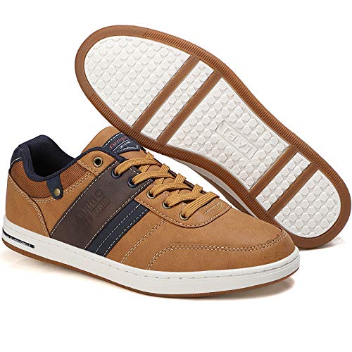 ARRIGO BELLO Zapatos Hombre Zapatillas para Vestir Casual Deportivas Confort PU Cuero Deporte Sneakers Talla 41-46(marrón,43)