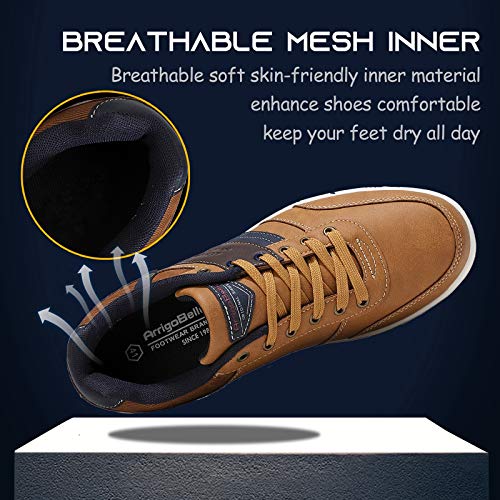 ARRIGO BELLO Zapatos Hombre Zapatillas para Vestir Casual Deportivas Confort PU Cuero Deporte Sneakers Talla 41-46(marrón,44)