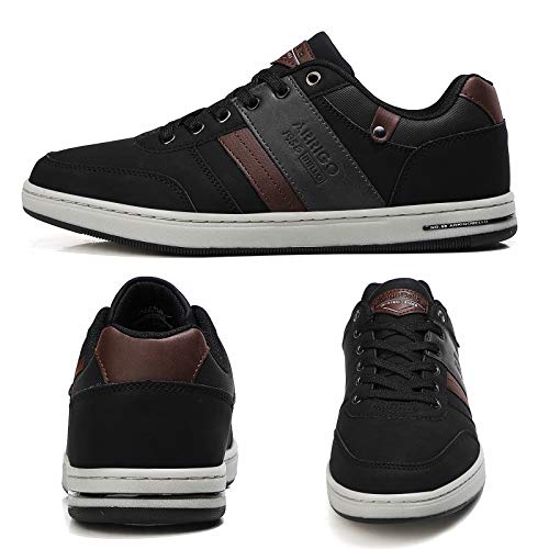 ARRIGO BELLO Zapatos Hombre Zapatillas para Vestir Casual Deportivas Confort PU Cuero Deporte Sneakers Talla 41-46(Negro,42)