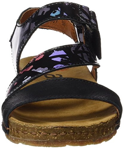 Art Creta, Sandalias con Plataforma Plana Mujer, Negro (Black Chaos), 36 EU