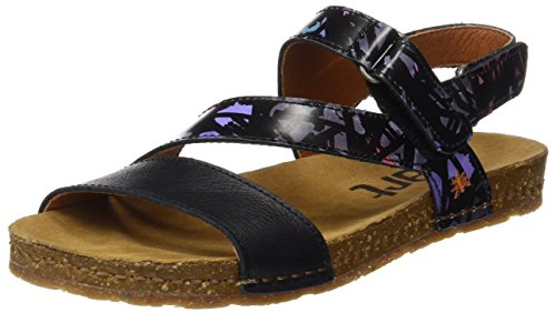 Art Creta, Sandalias con Plataforma Plana Mujer, Negro (Black Chaos), 36 EU