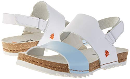 Art Creta, Sandalias con Punta Abierta Mujer, Multicolor (White/Sky White/Sky), 40 EU