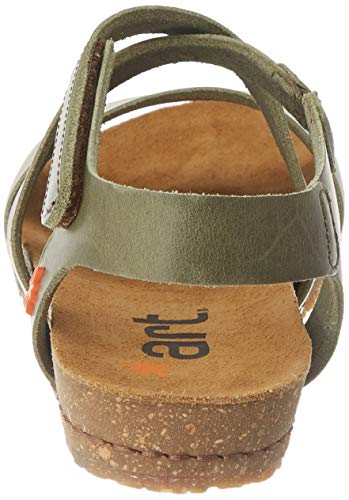 Art Creta, Sandalias con Punta Abierta Mujer, Verde (Kaki Kaki), 36 EU