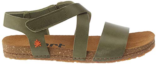 Art Creta, Sandalias con Punta Abierta Mujer, Verde (Kaki Kaki), 36 EU