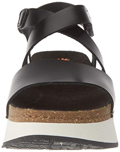Art Mykonos, Sandalias con Punta Abierta Mujer, Negro (Black Black), 42 EU