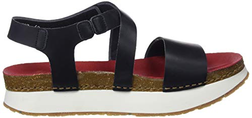 Art Mykonos, Sandalias con Punta Abierta Mujer, Negro (Black/Red), 39 EU
