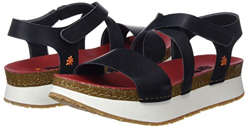 Art Mykonos, Sandalias con Punta Abierta Mujer, Negro (Black/Red), 39 EU