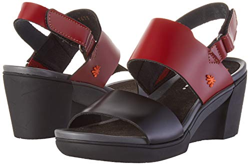 Art Rotterdam, Zapatos de tacón con Punta Abierta Mujer, Multicolor (Burdeos/Black Burdeos/Black), 39 EU