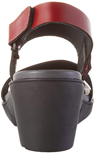 Art Rotterdam, Zapatos de tacón con Punta Abierta Mujer, Multicolor (Burdeos/Black Burdeos/Black), 39 EU