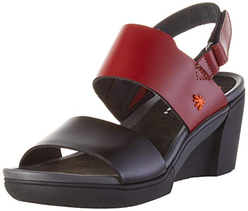 Art Rotterdam, Zapatos de tacón con Punta Abierta Mujer, Multicolor (Burdeos/Black Burdeos/Black), 39 EU