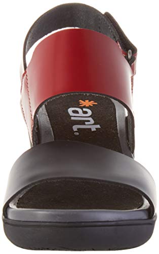 Art Rotterdam, Zapatos de tacón con Punta Abierta Mujer, Multicolor (Burdeos/Black Burdeos/Black), 39 EU