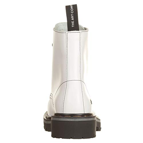 ART VIALESCARPE - Botines Company. Piel abrasiva con cordones y suela de contraste. Mujer. Blanco. Talla 37
