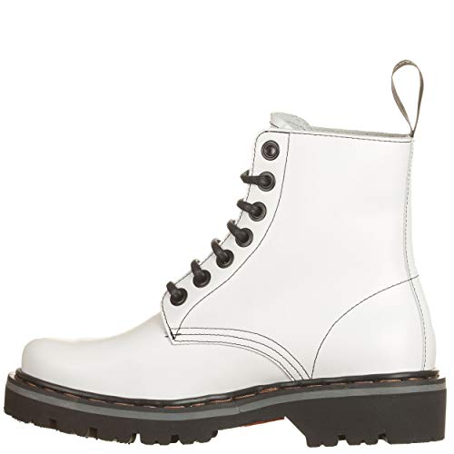 ART VIALESCARPE - Botines Company. Piel abrasiva con cordones y suela de contraste. Mujer. Blanco. Talla 37