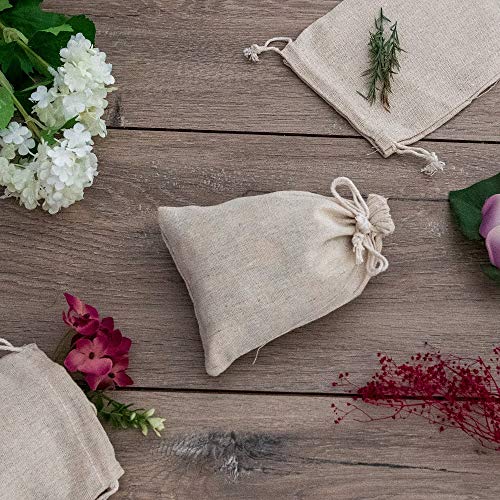 ARTESTAR 50 Piezas (12 x 17cm) Bolsa Arpillera, Bolsa Regalo, Bolsa de Lino con Cordón Bolsa de Lino y Algodón Bolsa de Arpillera Saco para Joyería, Regalo, Recuerdo de Boda, Fiesta, Bricolaje